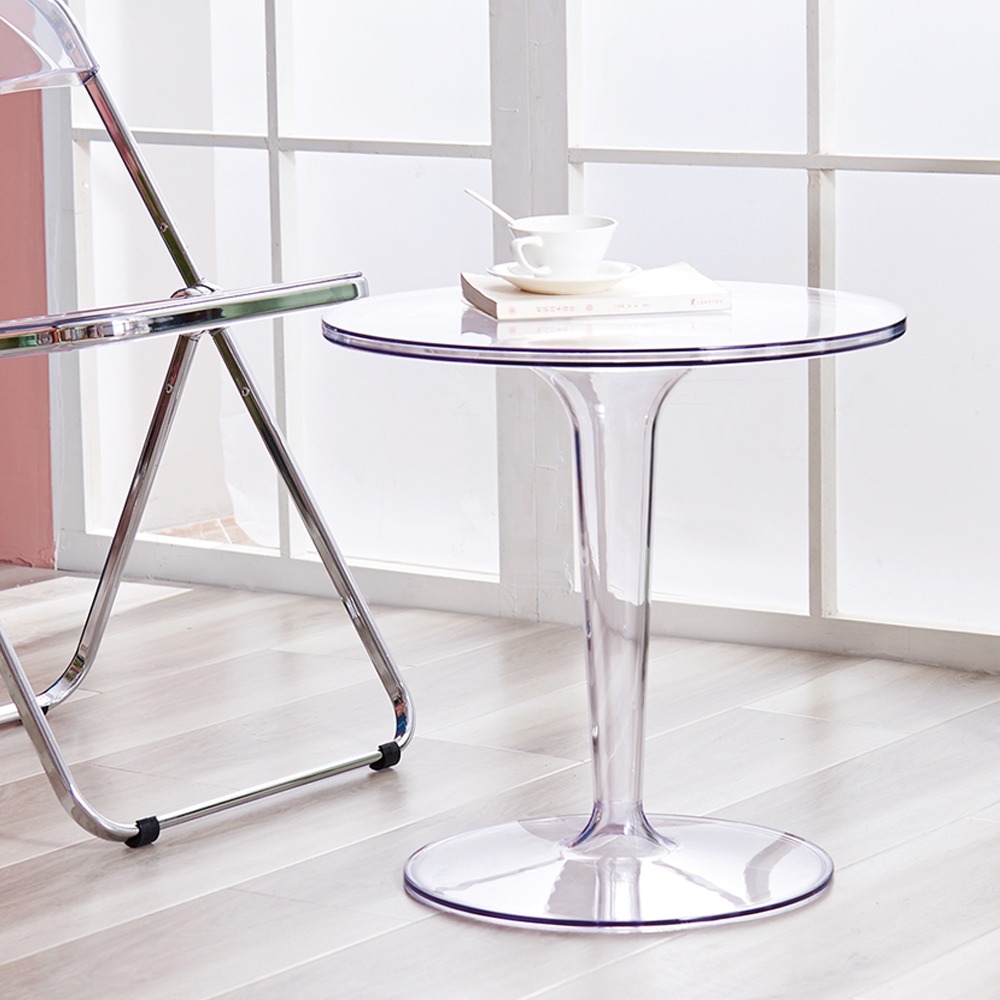 브리에 투명 원형 테이블 카페 커피 인테리어 티테이블