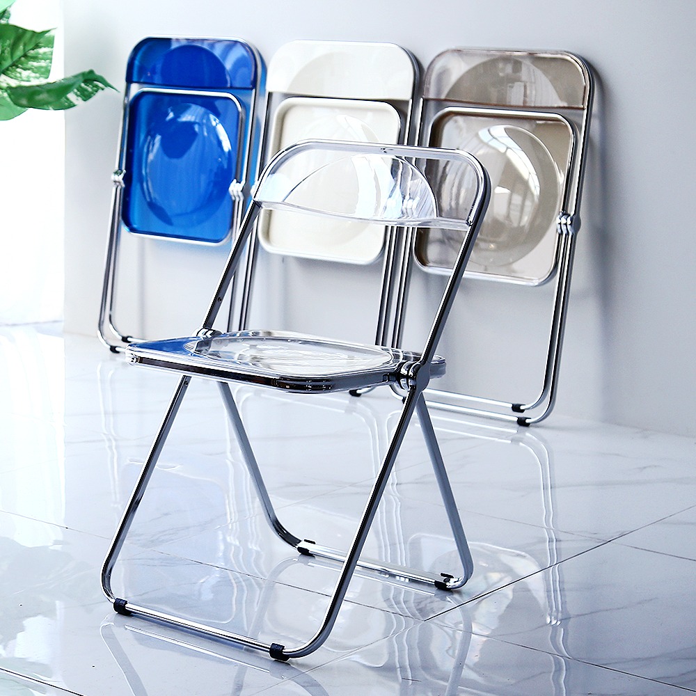 베가 플리아 PET 체어 컬러 카페 투명 접이식 철제 디자인 의자