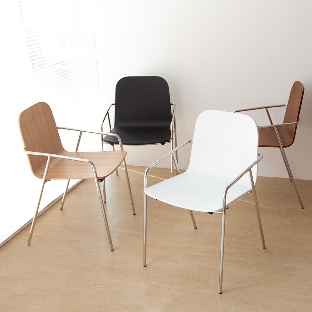 영가구[B급상품] 마운틴 암체어 미드센추리 모던 원목 철제 디자인 카페 의자