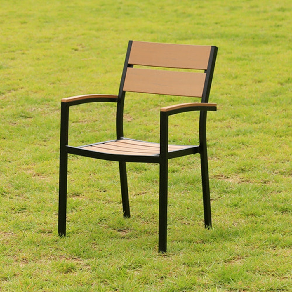 영가구넬프 야외용 수지목 알루미늄 블랙 의자