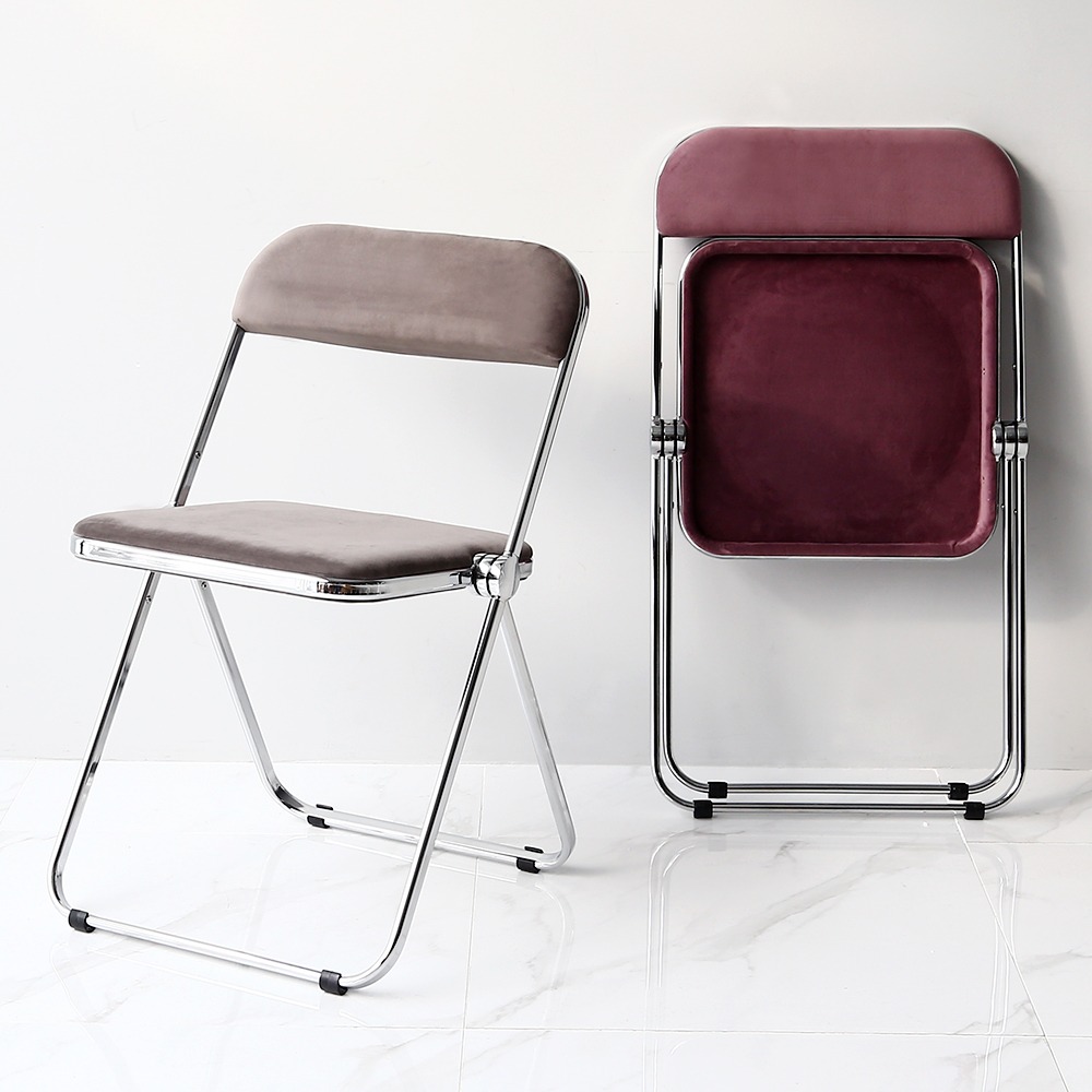 베가 플리아 벨벳 체어 접이식 철제 카페 디자인 네일샵 의자