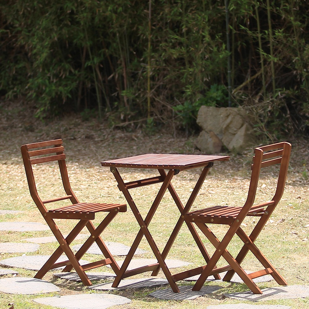 영가구비브 야외 사각 테이블 세트 야외용 카페 정원 테라스 접이식 2인 테이블