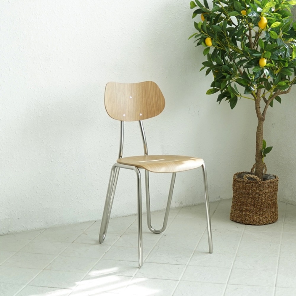 영가구픽 아노 미드센추리 모던 우드 스테인레스 디자인 빈티지 카페 의자