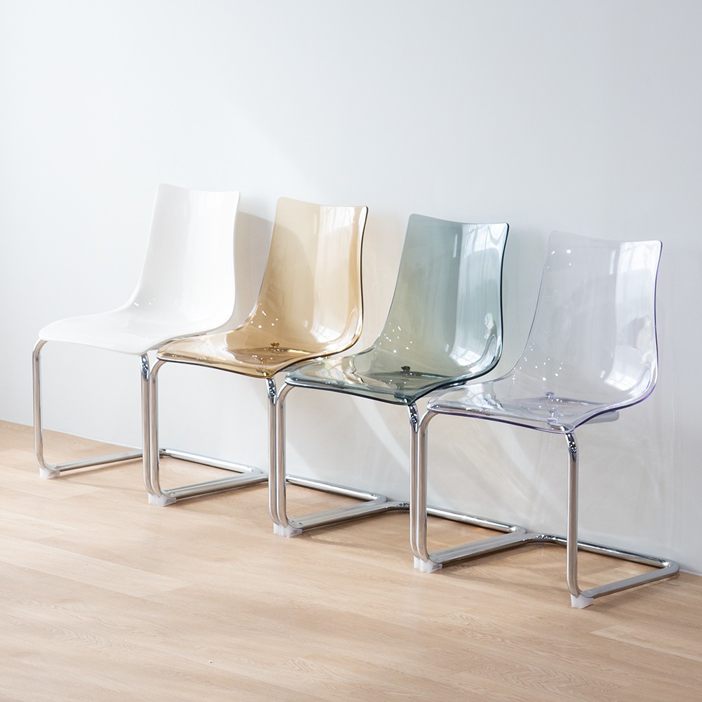 영가구[B급상품] 버니 캔틸레버 미드센추리 모던 디자인 투명 카페 의자