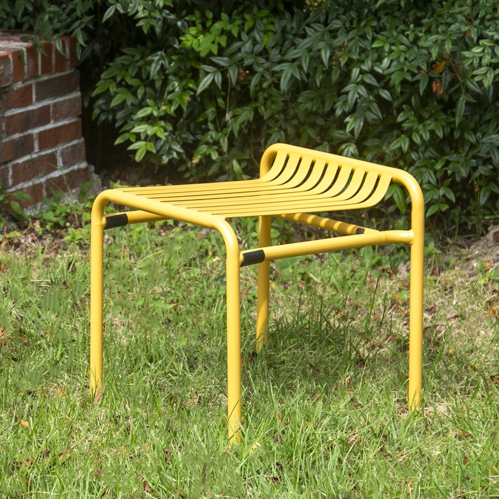영가구[B급상품] 링컨 낮은 스툴 카페 정원 테라스 철제 야외 의자