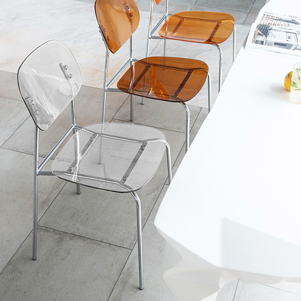 자체브랜드[1+1] 레니 투명의자 사이드체어 디자인 인테리어 카페 의자