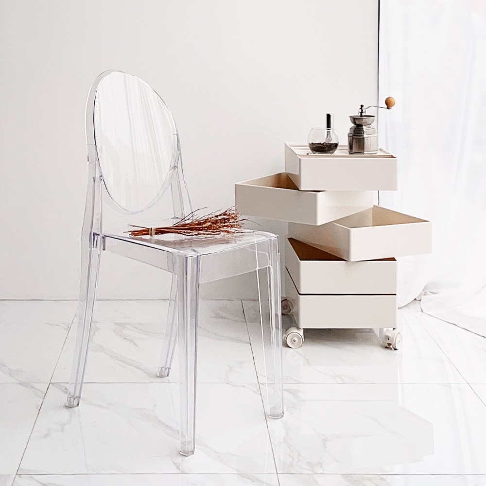영가구고스트 카페의자 사이드체어 플라스틱 인테리어 디자인 투명 의자