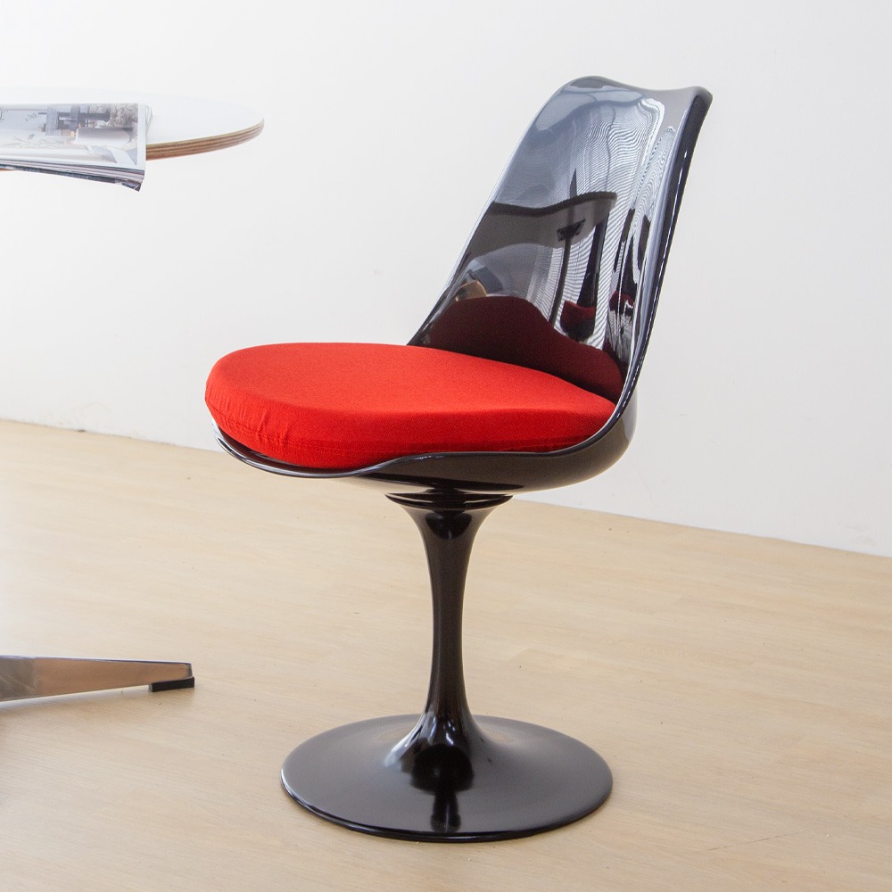 영가구안나 튤립 블랙 회전 패브릭 디자인 카페 의자